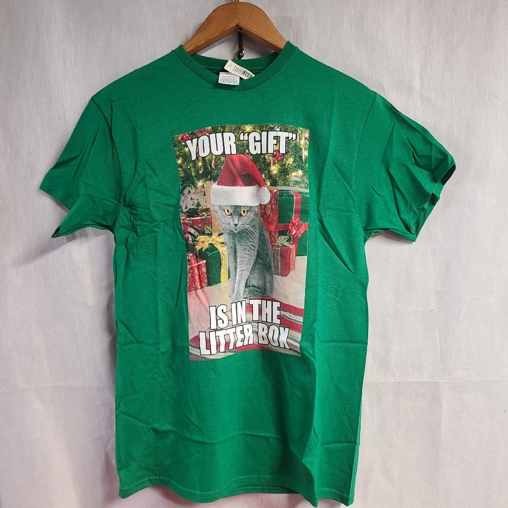Christmas cat themed shirt